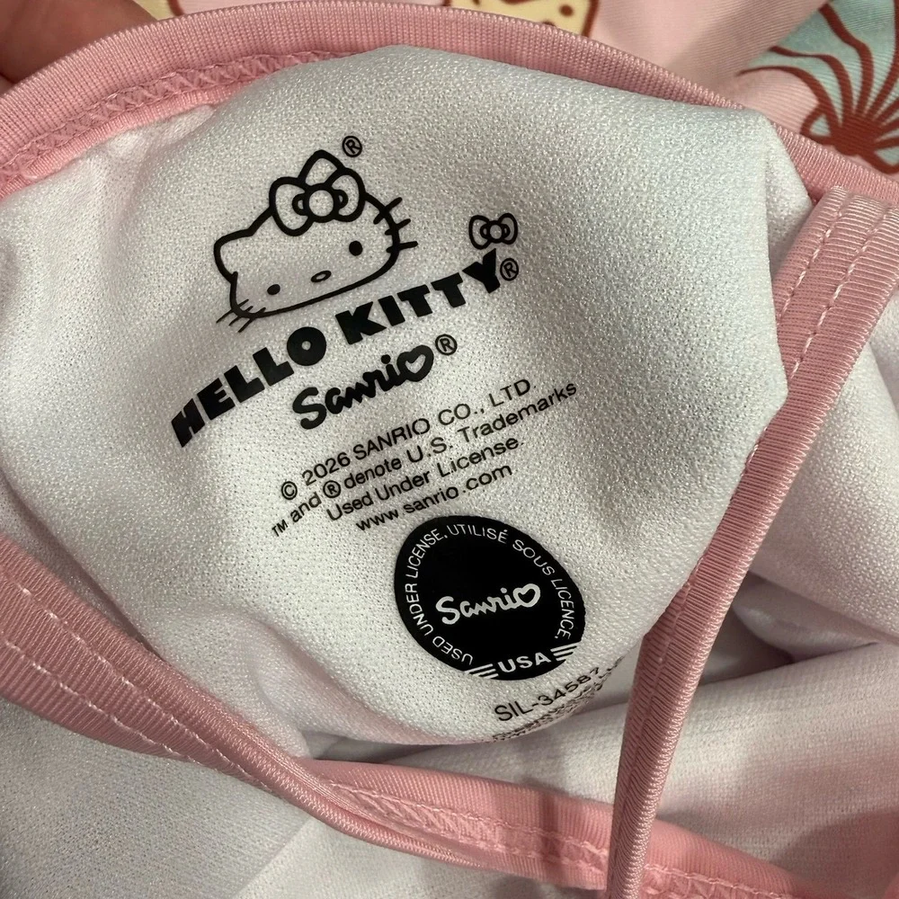 Hello Kitty girls light pink seashell one piece swim suit 5T
